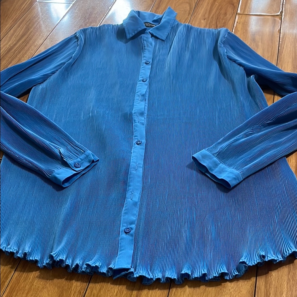 Blue Long Sleeve Button-Up Shirt